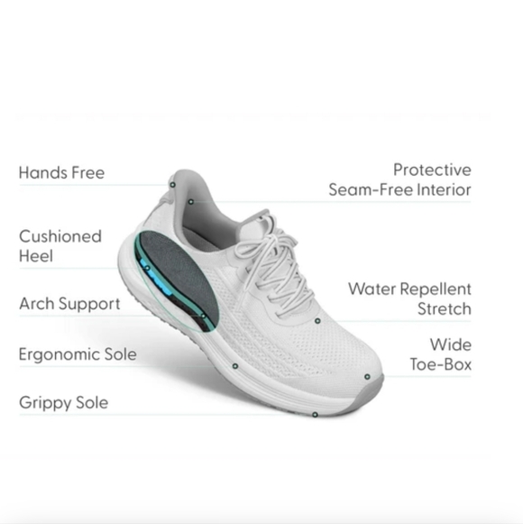 Orthofeet Hands Free Nira Women's White Athletic Sneakers 80028 Size 8.5 Wide - Picture 3 of 10